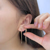 垂吊半圈鑽石耳環 Half-Paved Diamond Dangle Earrings
